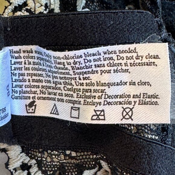 Wacoal Halo Lace Bra Black Underwire with Cream Floral Embroidery Unworn  32 B - Picture 7 of 7